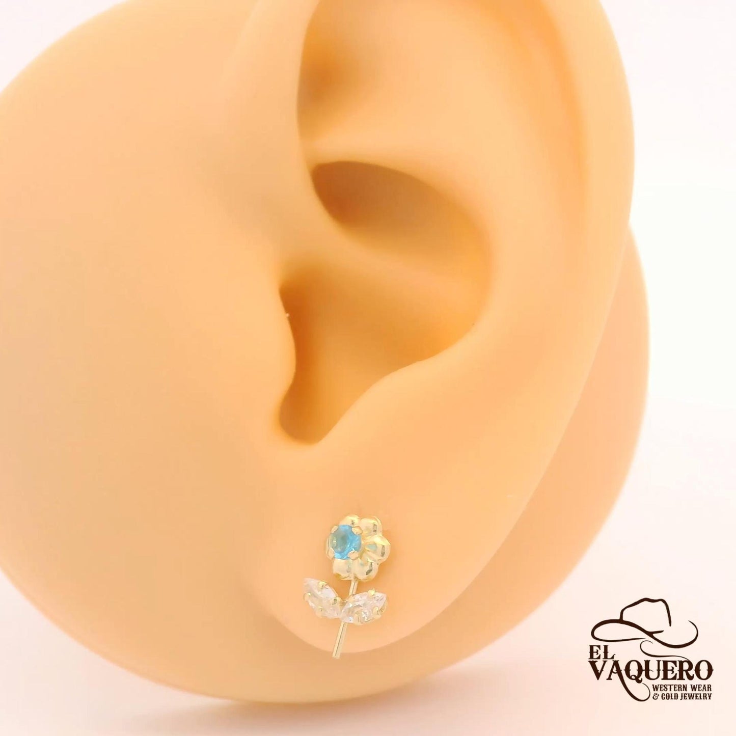 14K Gold Petite Flower Stud Earrings