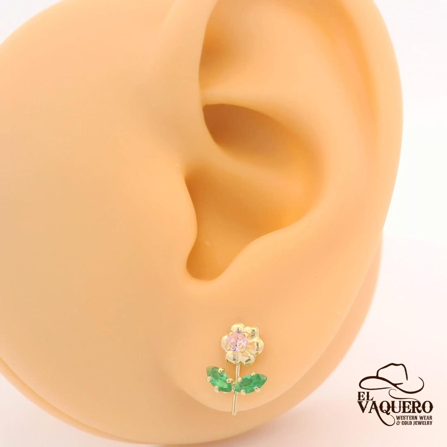 14K Gold Petite Flower Stud Earrings