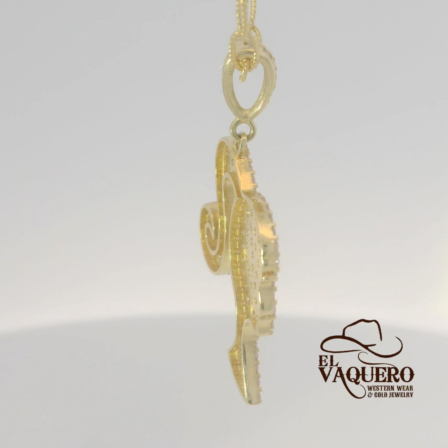 14K Gold Barbie Ponytail Silhouette Pendant