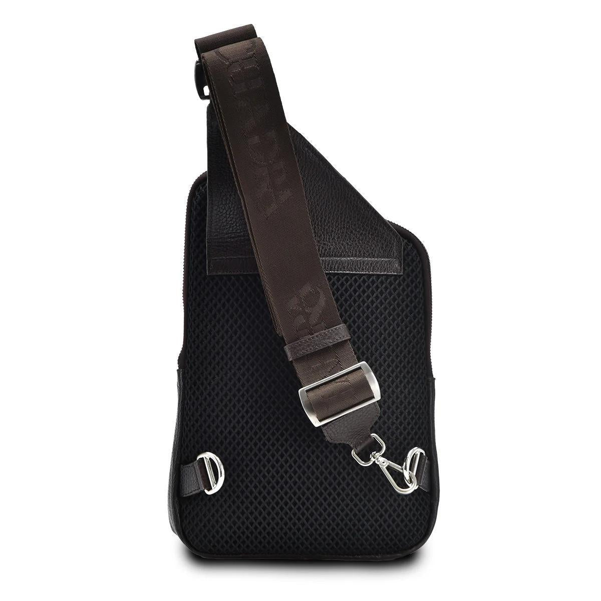 Cuadra DU595 MN Brown Stamp Leather Shoulder Bag