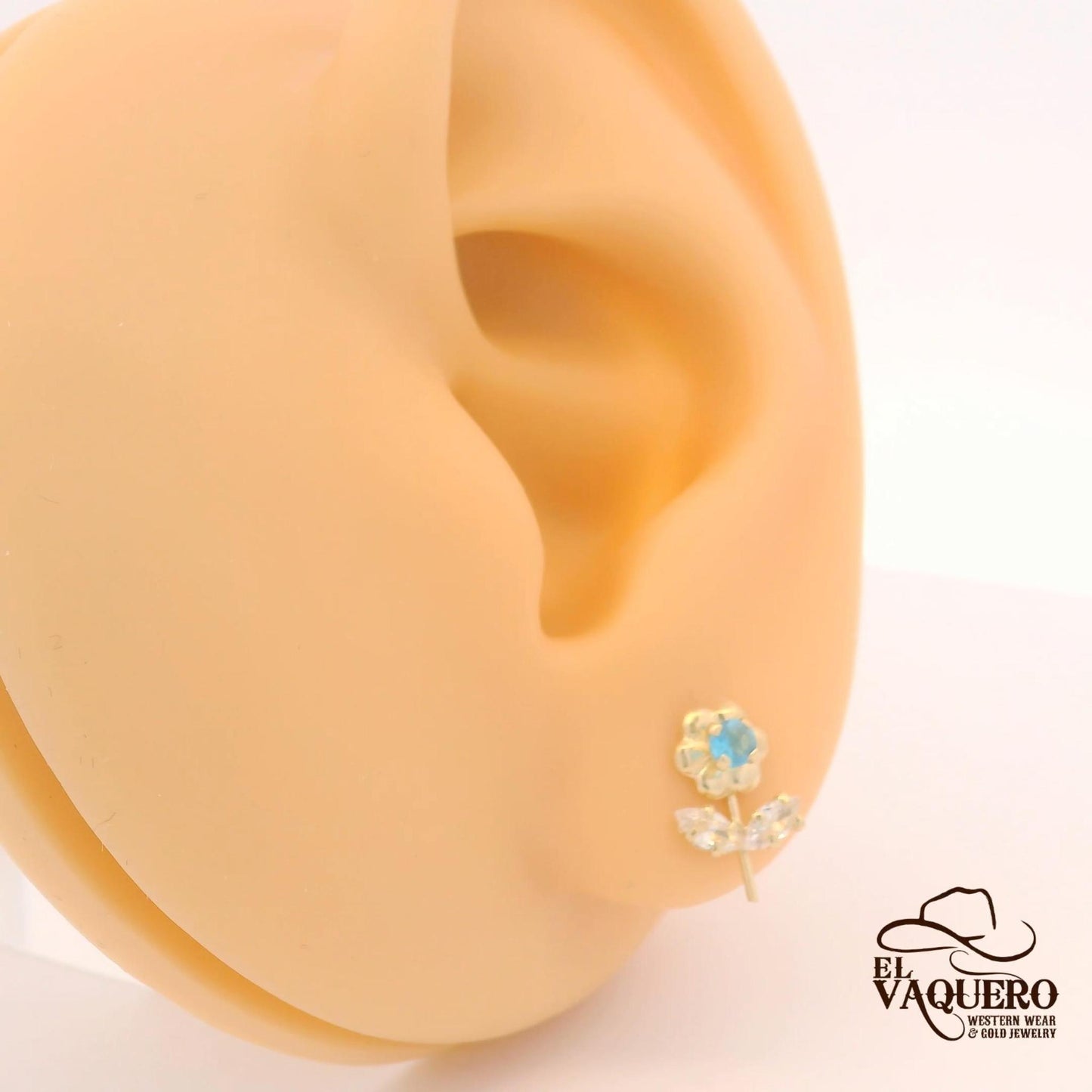 14K Gold Petite Flower Stud Earrings