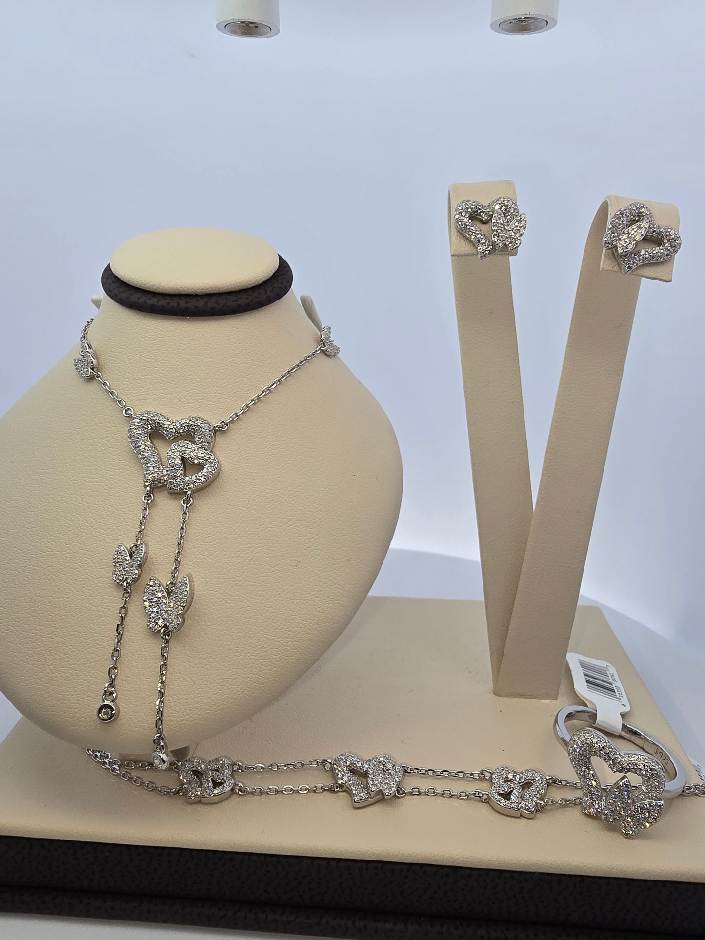Set Silver 925 Necklace, Bracelet, Earrings & Ring