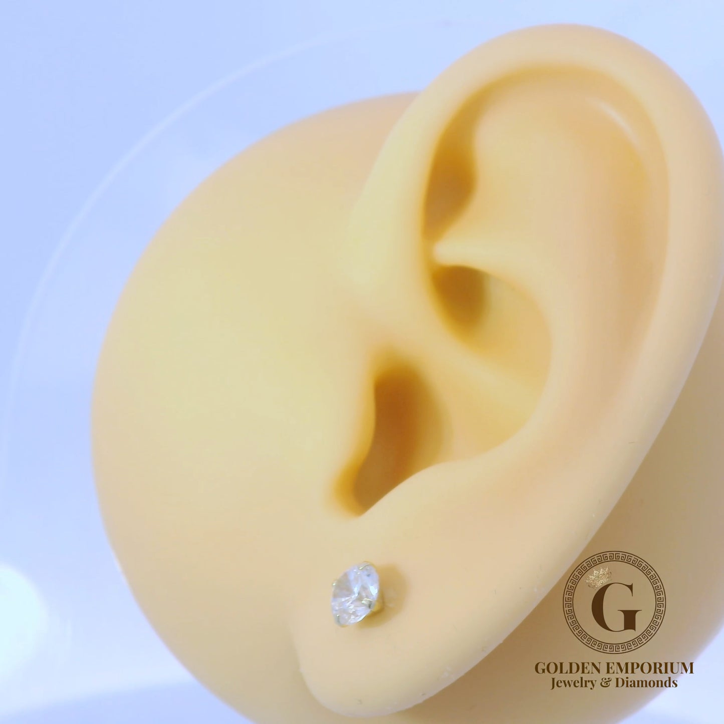 14K Gold Premium Sparkle Stud Earrings