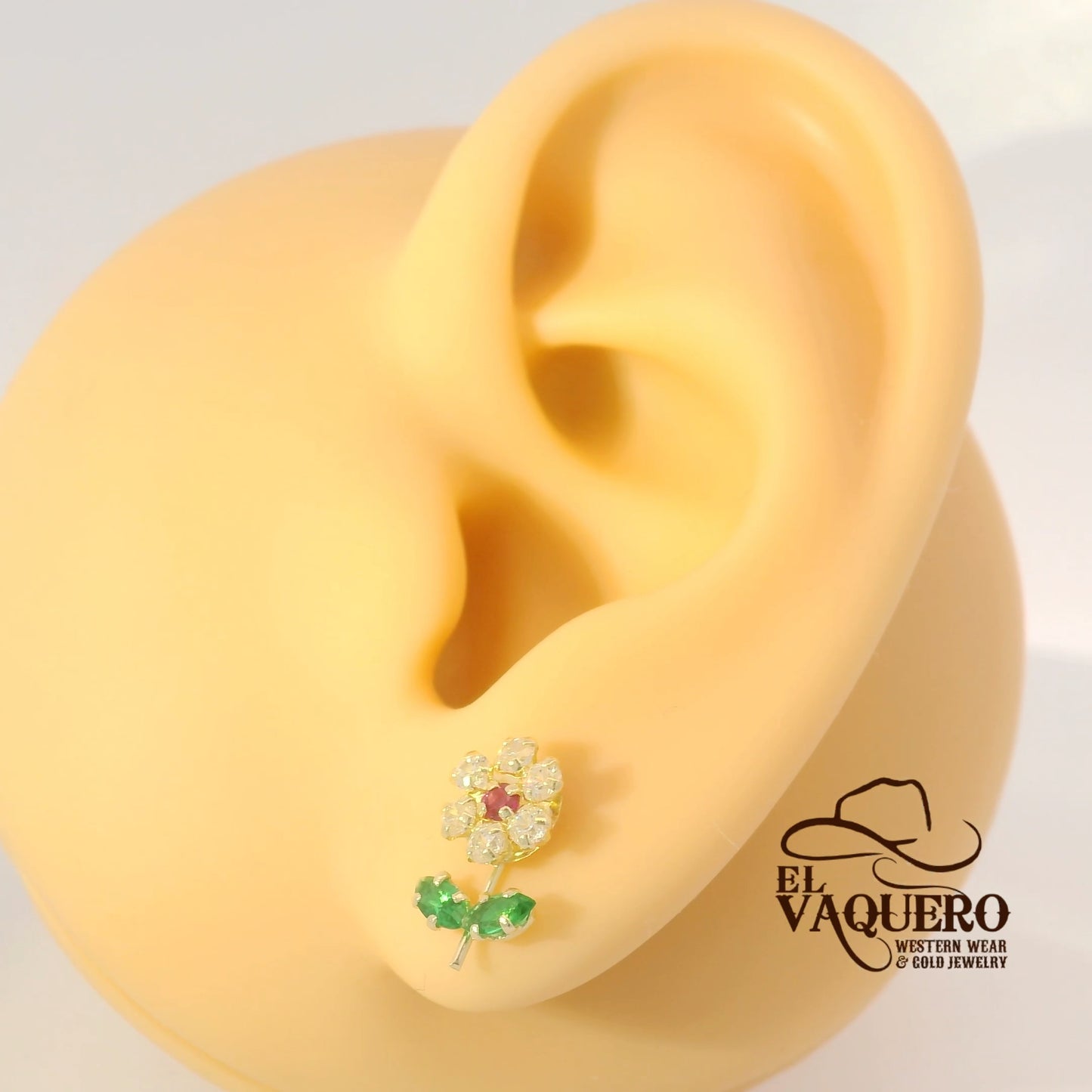 14K Gold Flower Stud Earrings