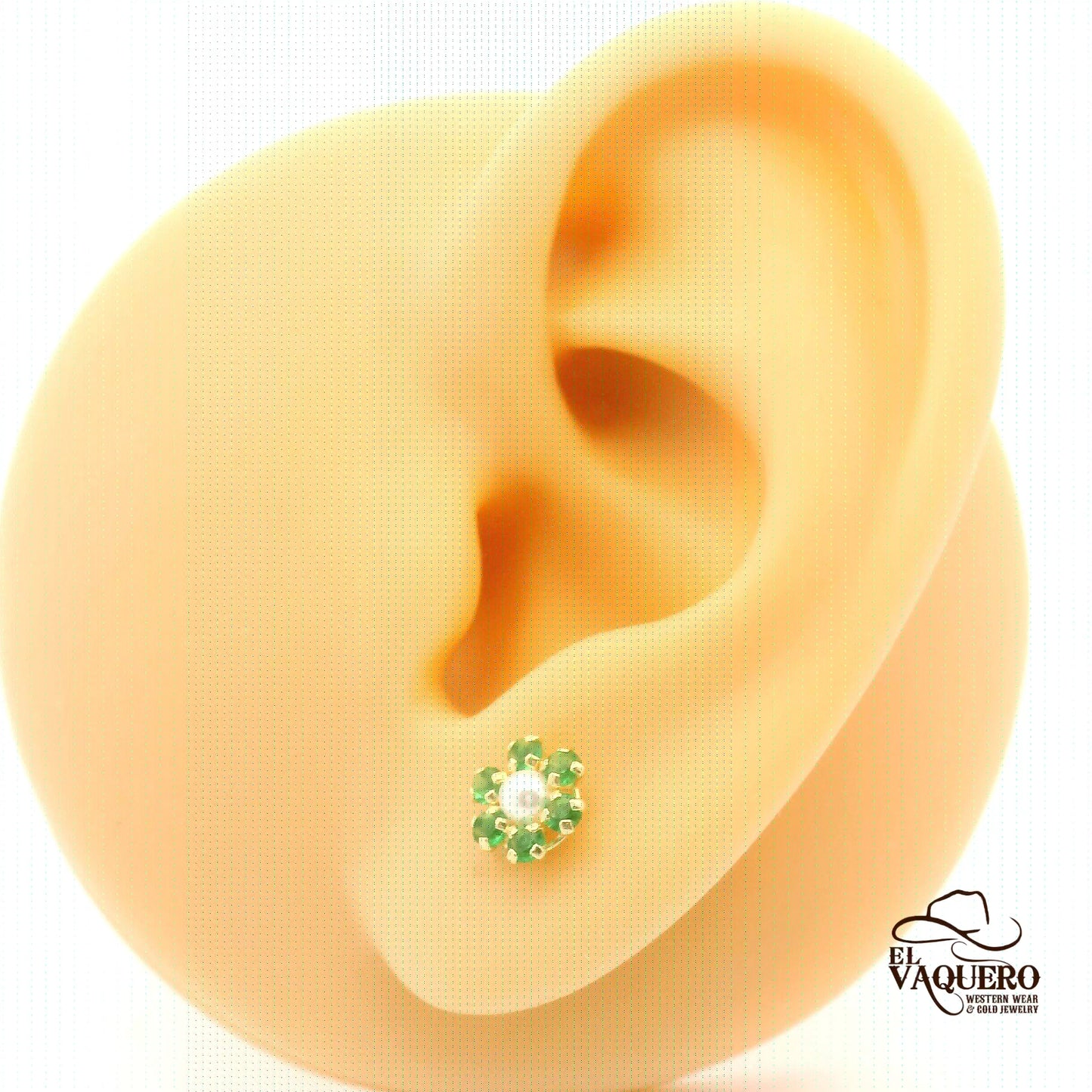 14K Gold Pearl Flower Stud Earrings – Multiple Colors