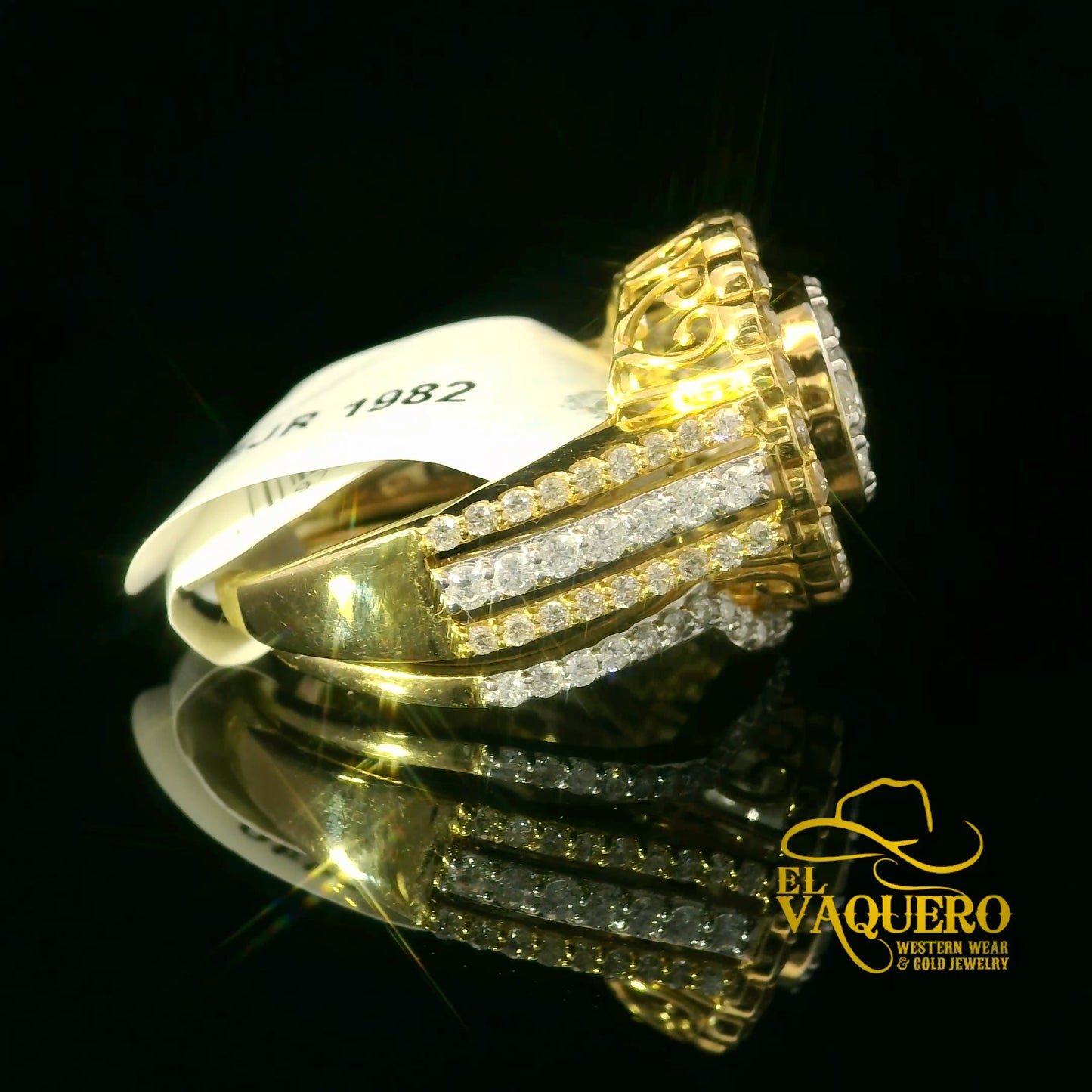 14K Gold Double Halo Natural Diamond Cluster Ring