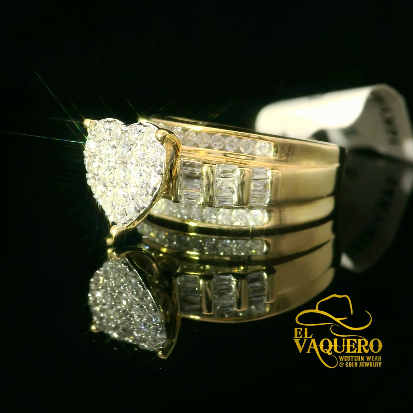 14K Gold Heart-Shaped Diamond Cluster Ring