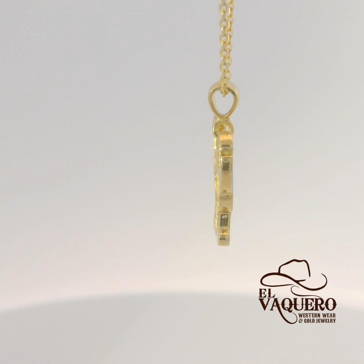 14K Gold Blue Stich Pendant