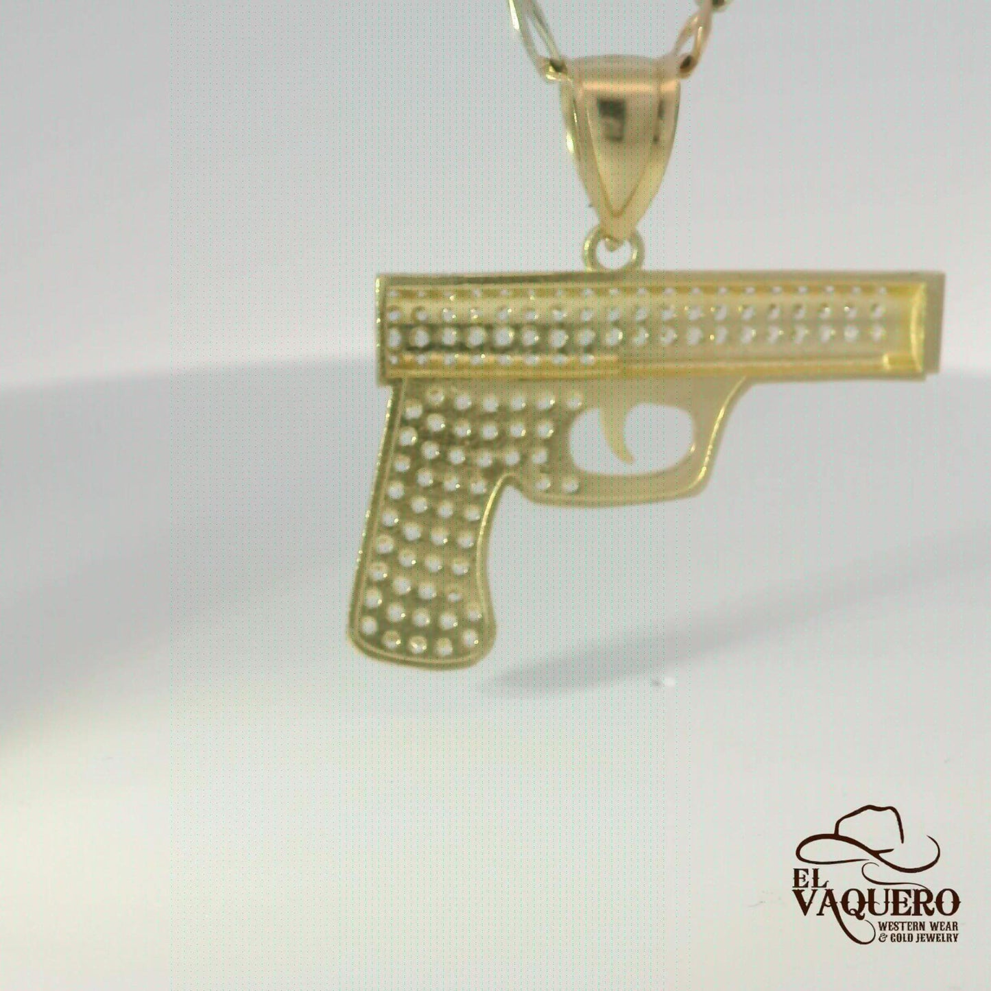 14K Gold Gun Pendant