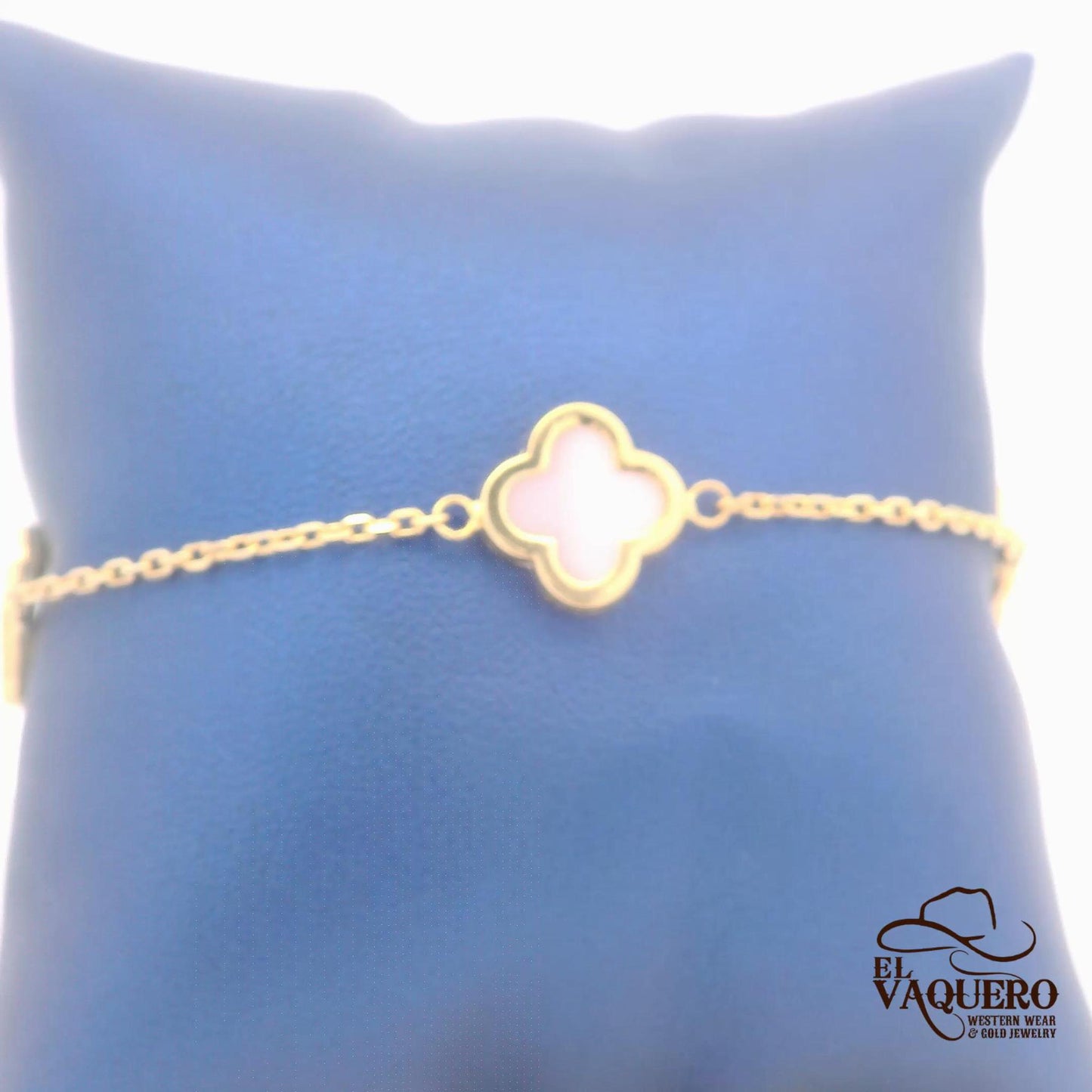Clover 14k Gold Chain Bracelet