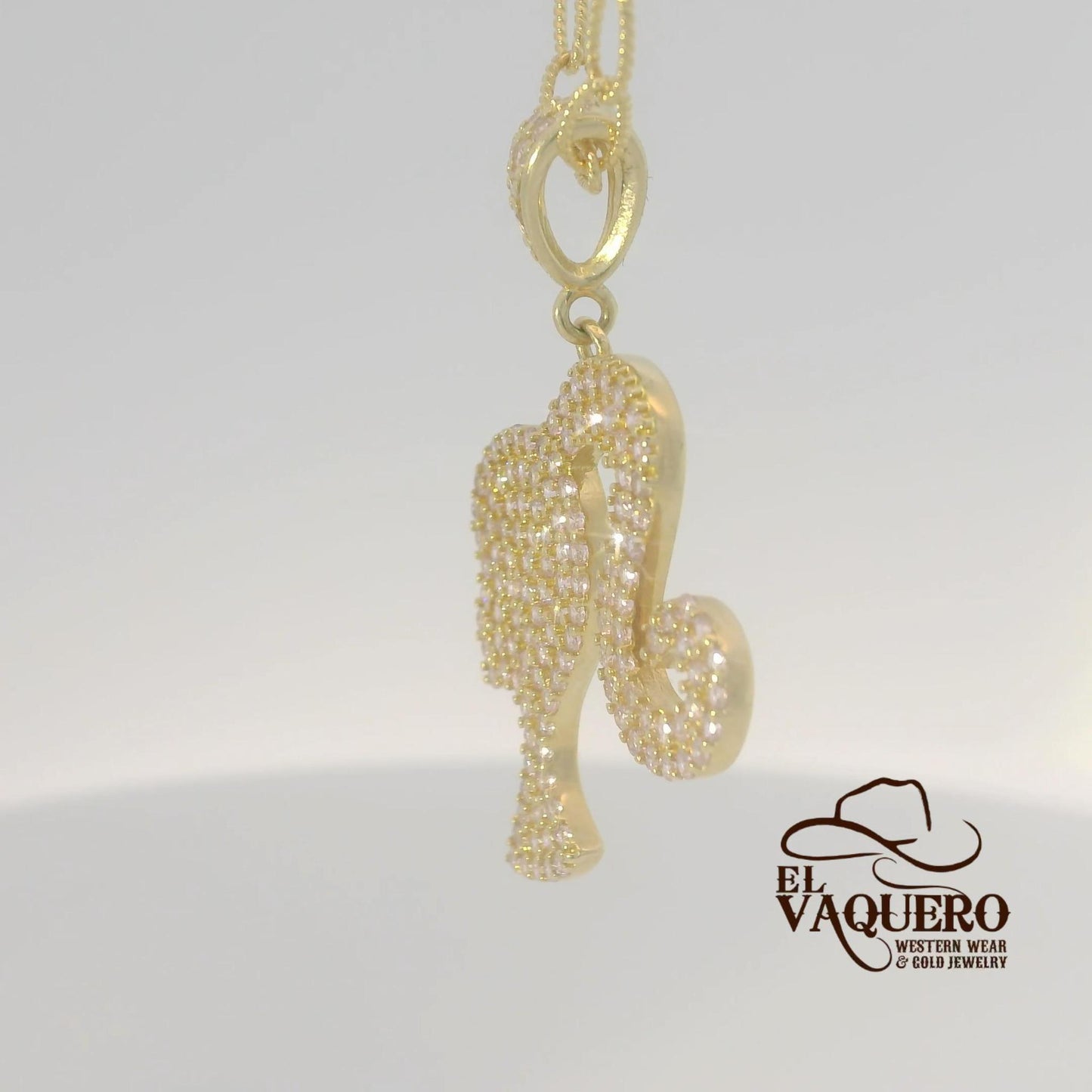 14K Gold Barbie Ponytail Silhouette Pendant