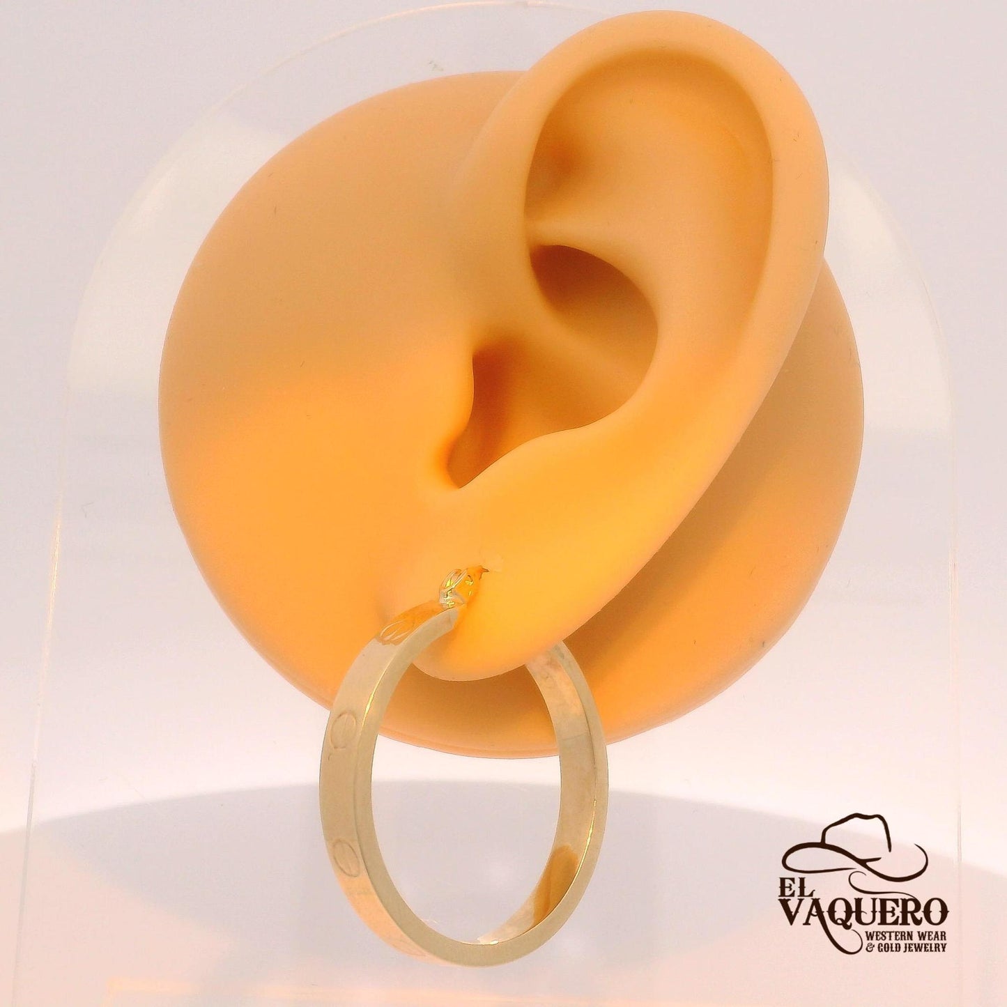 14K Gold Classic Engraved Hoop Earrings