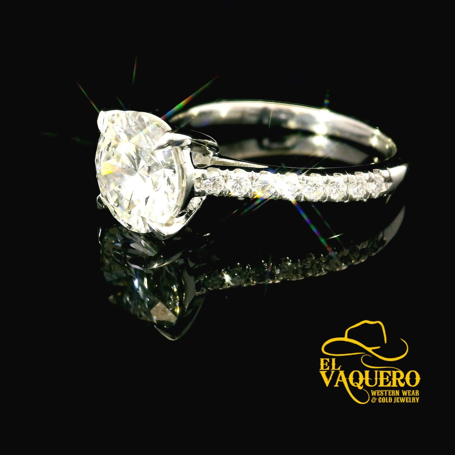 14K White Gold CVD Diamond Engagement Ring