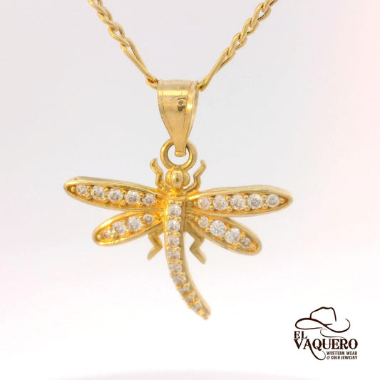 ✨ 14K Gold Dragonfly Pendant