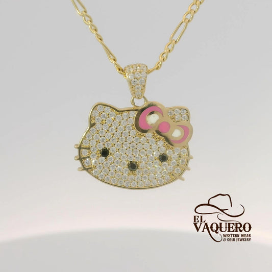 14K Gold Hello Kitty Face Pendant