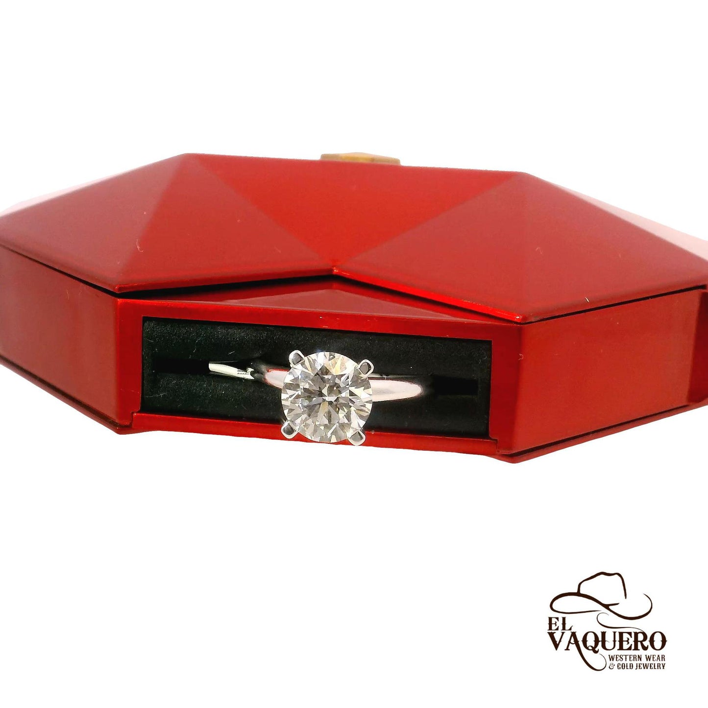 Heart Shaped Red Engagement Ring Box