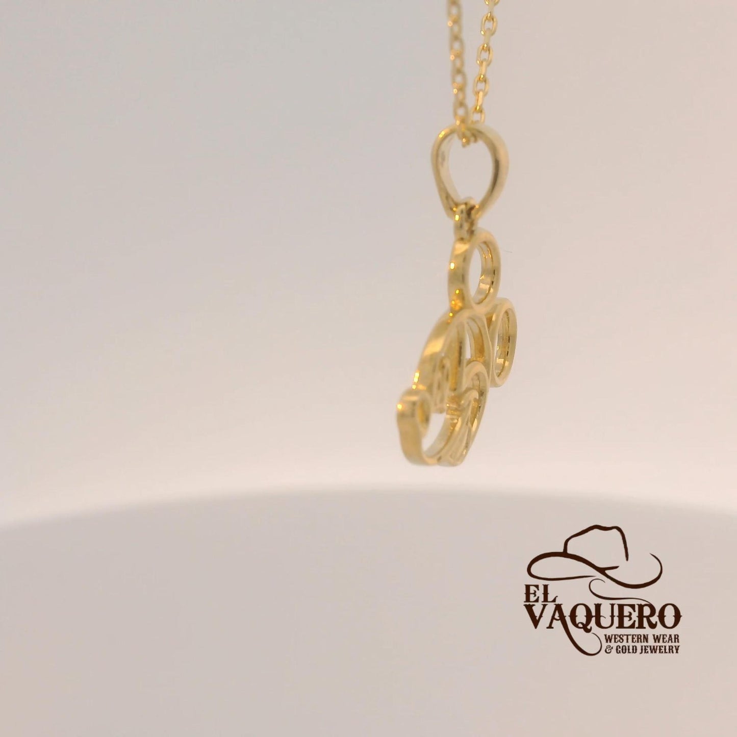 14K Gold Outline Mickey Mouse Pendant