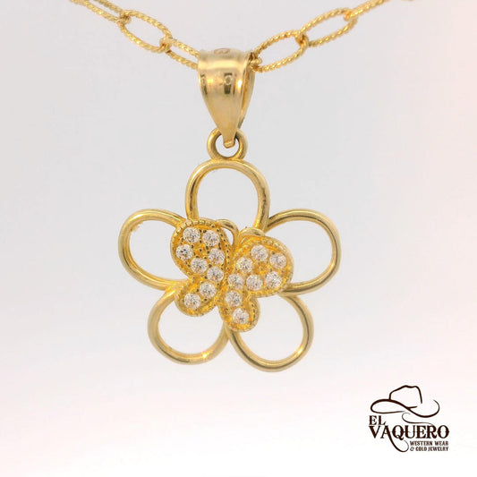 14K Gold Floral Pendants