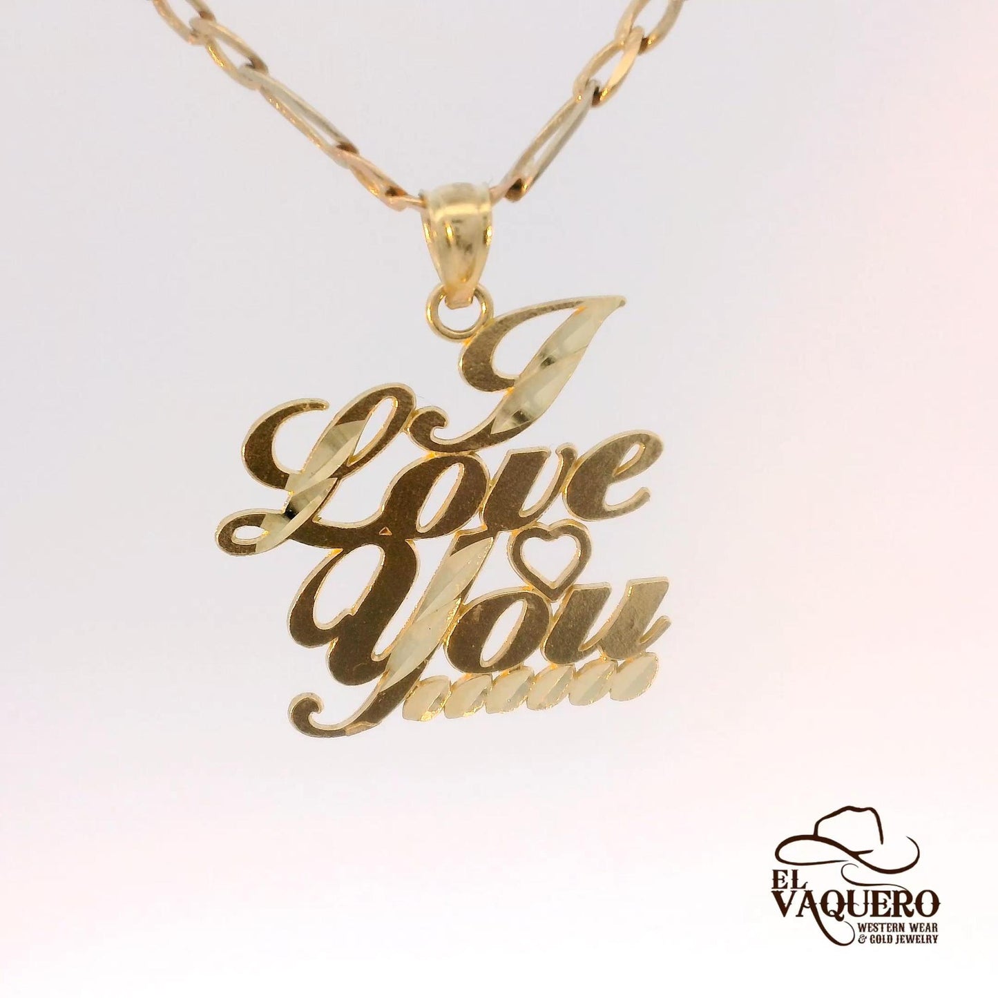14K Gold Love Pendants – Script & Circle Designs