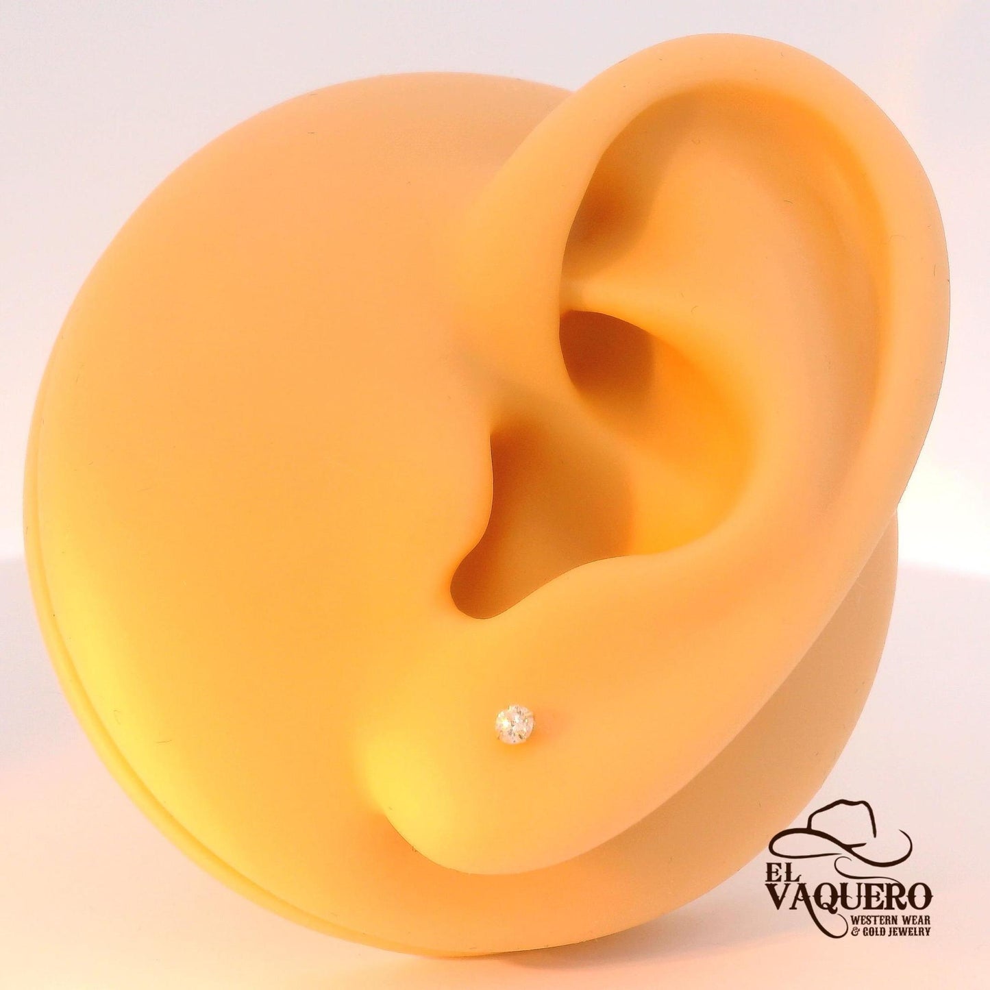 14K Gold Classic Round Stud Earrings (Lab Diamonds)