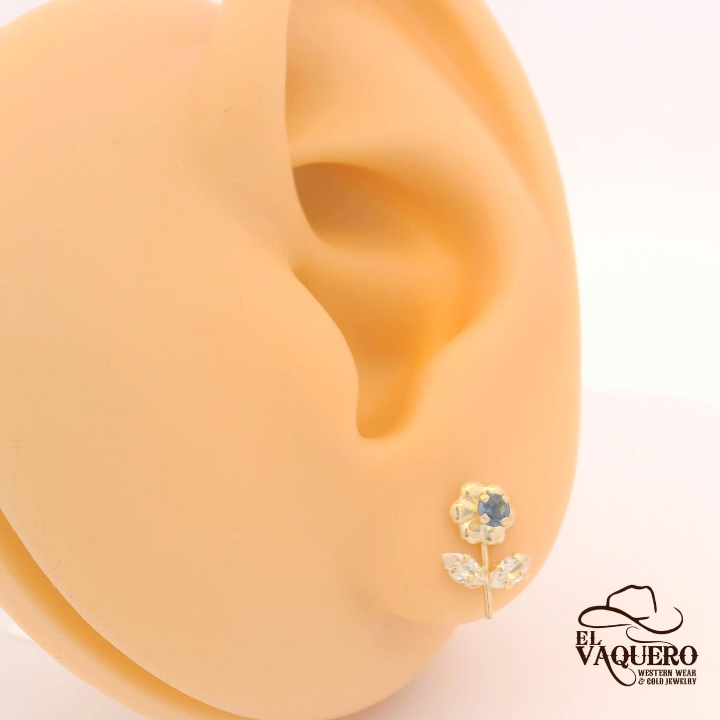 14K Gold Petite Flower Stud Earrings