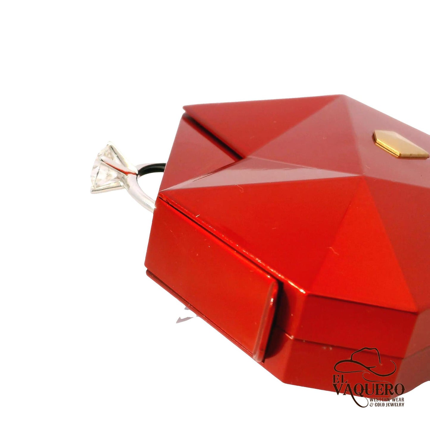 Heart Shaped Red Engagement Ring Box