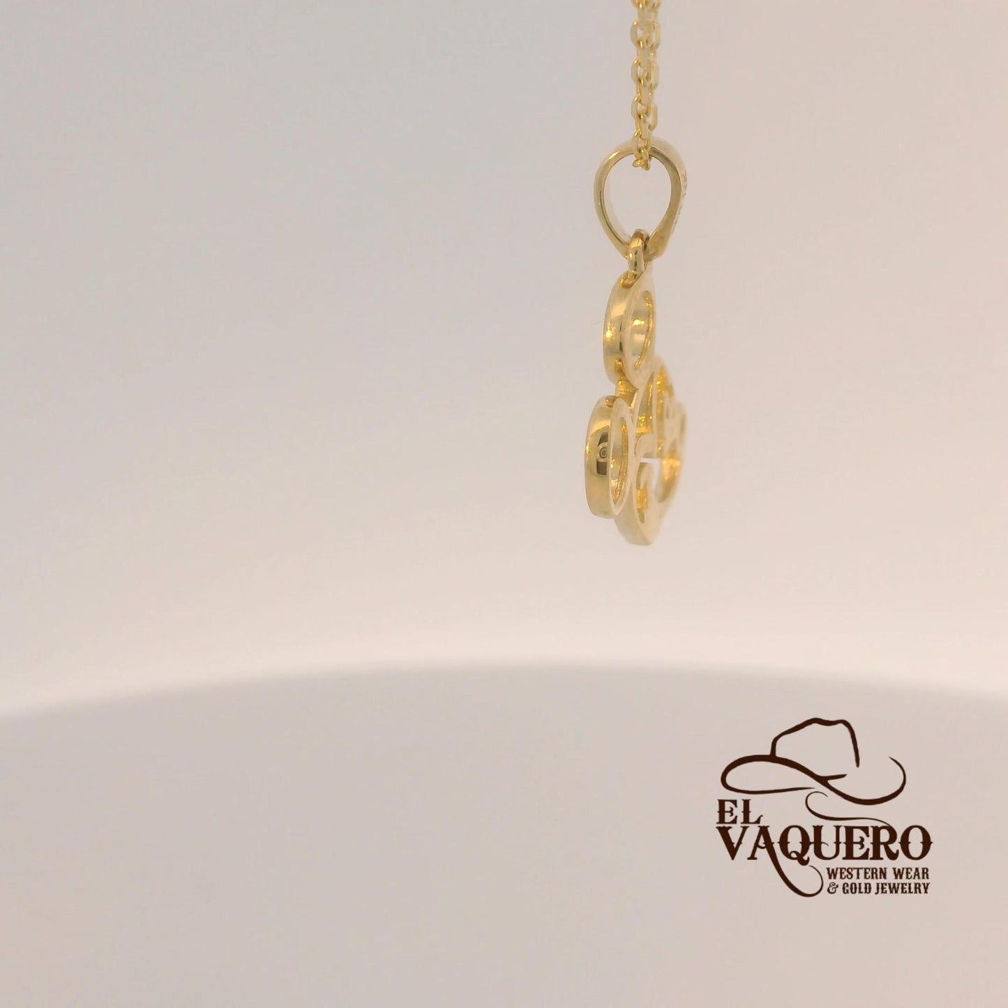 14K Gold Outline Mickey Mouse Pendant