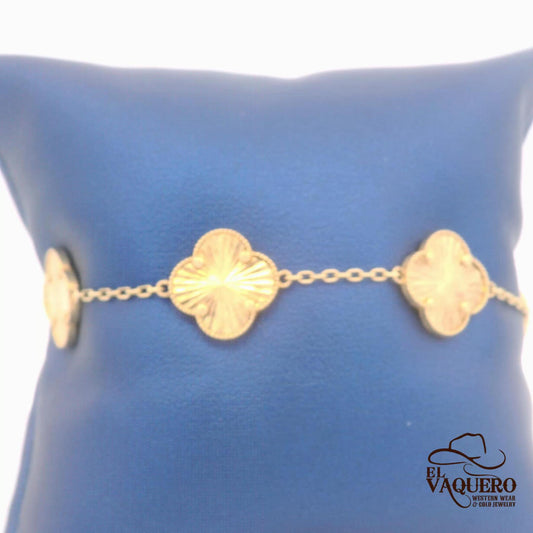 Clover 14k Gold Chain Bracelet