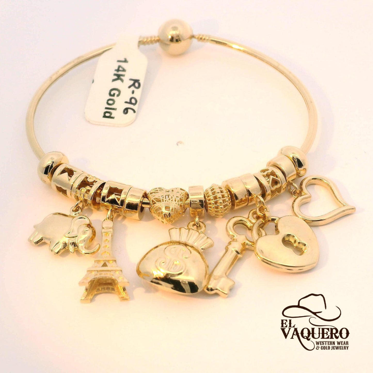 14K Gold European Charm Bracelet