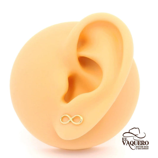 14K Gold Infinity Stud Earrings