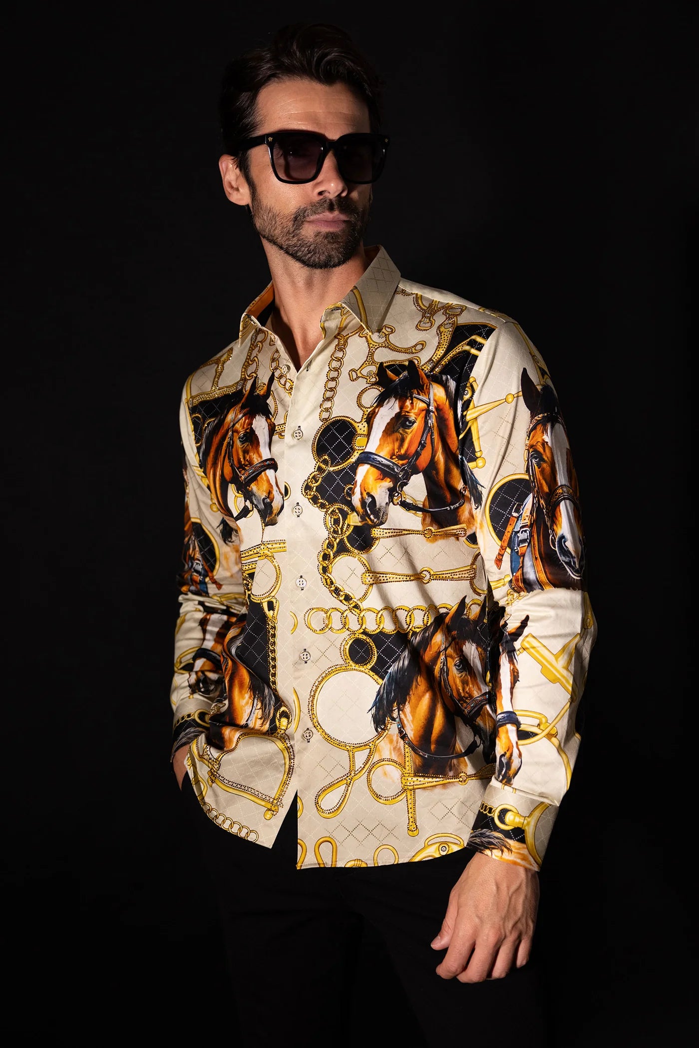 Barabas Long Sleeve Luxury Printed Shirts