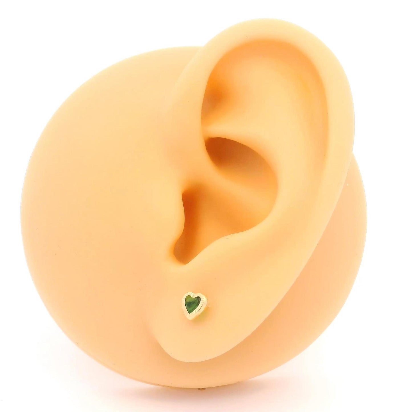 14K Gold Mini Heart Stud Earrings