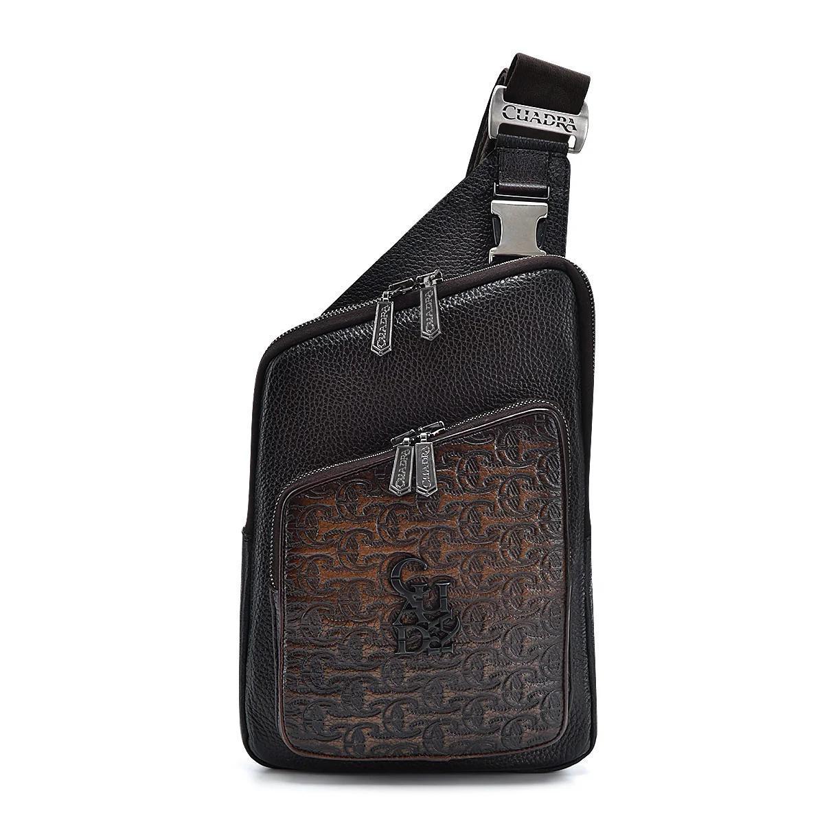 Cuadra DU595 MN Brown Stamp Leather Shoulder Bag