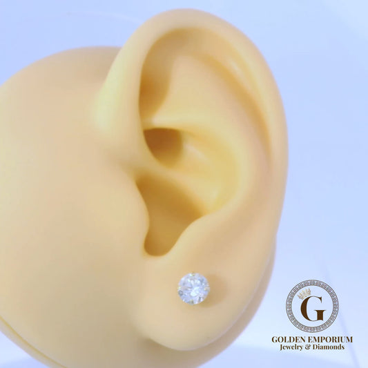 14K Gold Premium Sparkle Stud Earrings