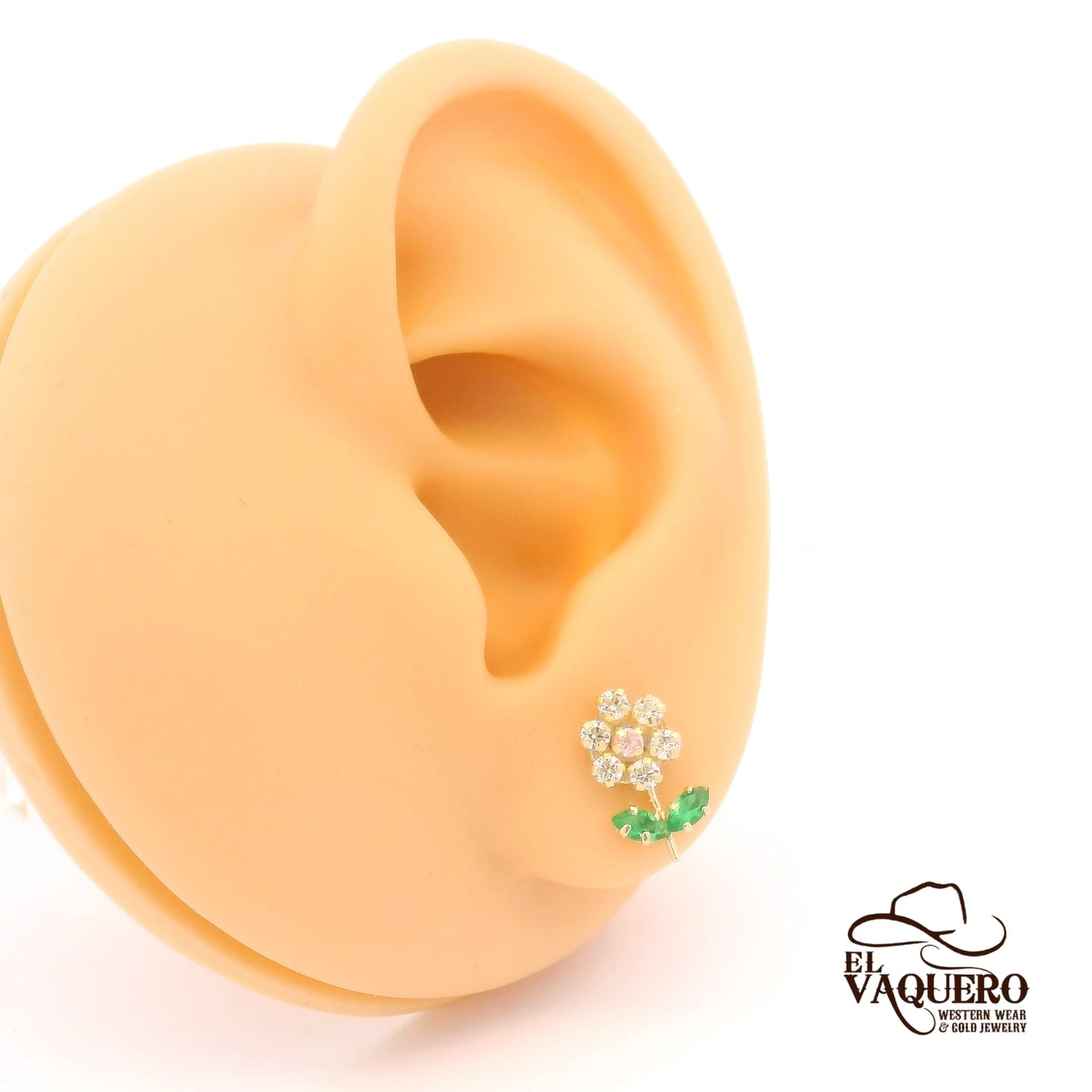 14K Gold Flower Stud Earrings