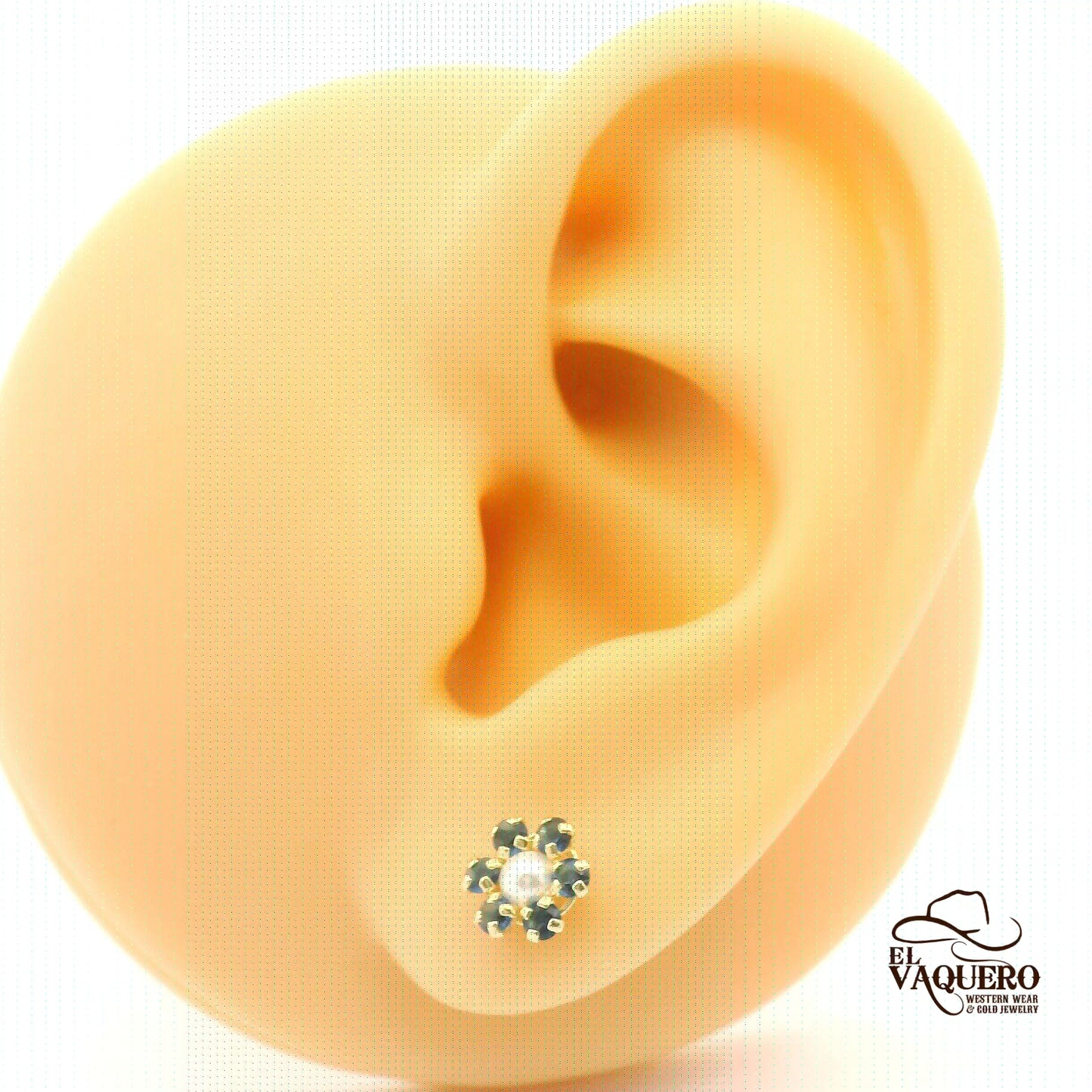 14K Gold Pearl Flower Stud Earrings – Multiple Colors