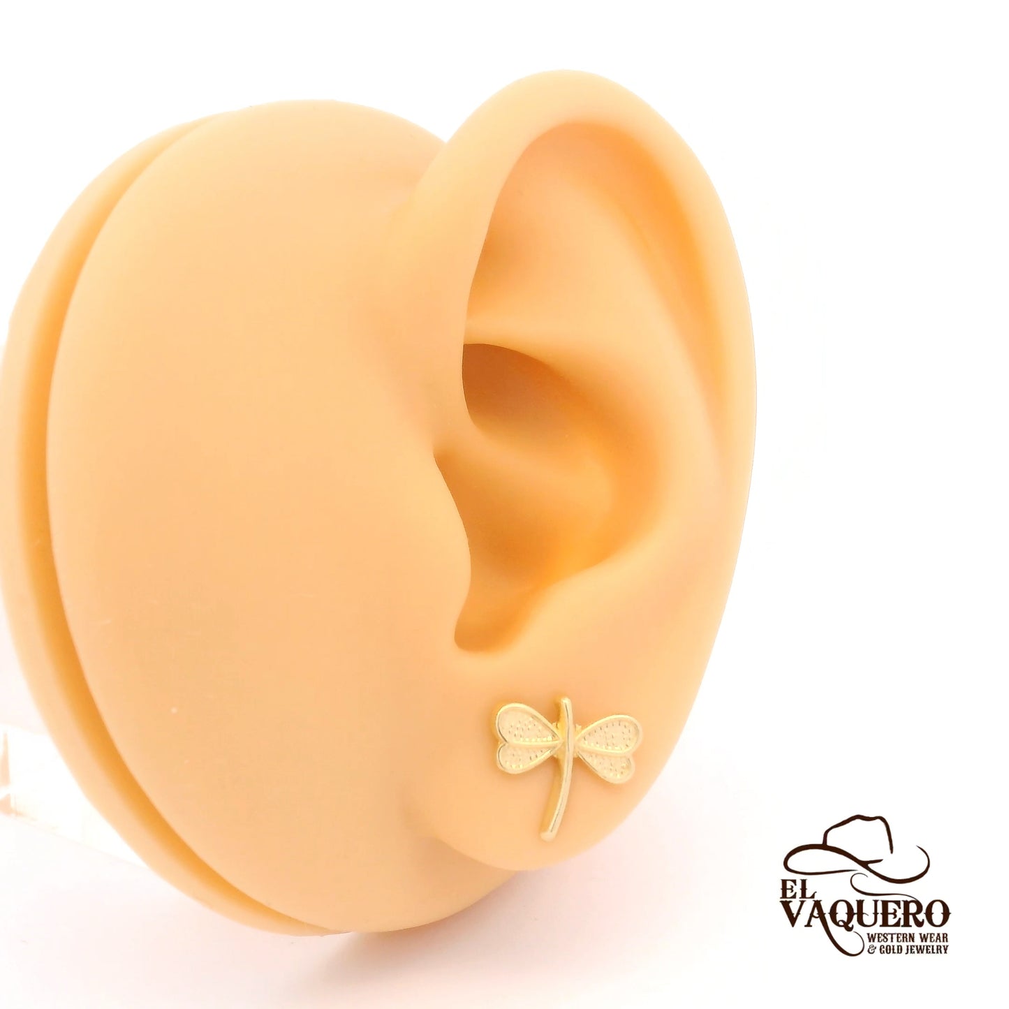 14K Gold Dragonfly Stud Earrings