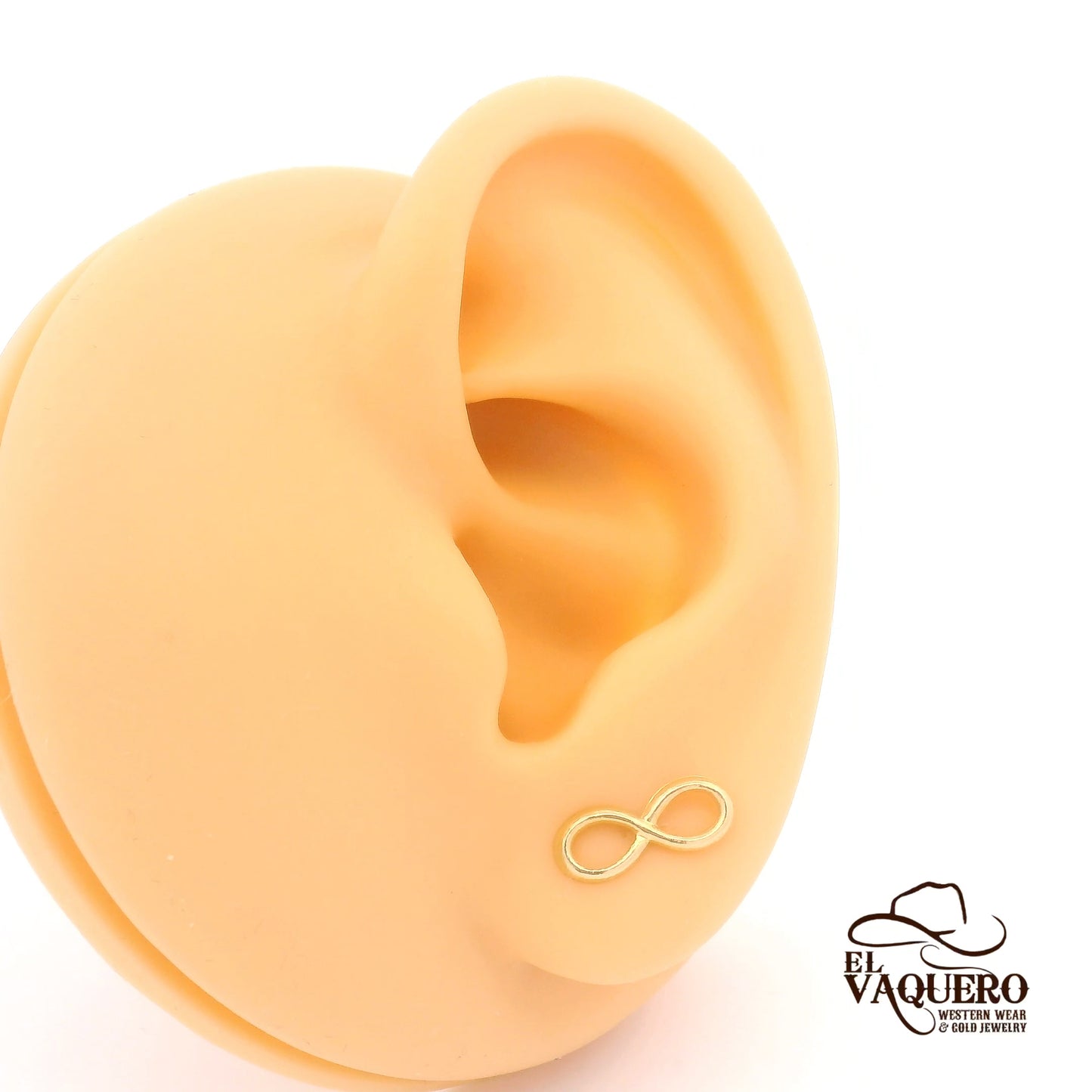 14K Gold Infinity Stud Earrings