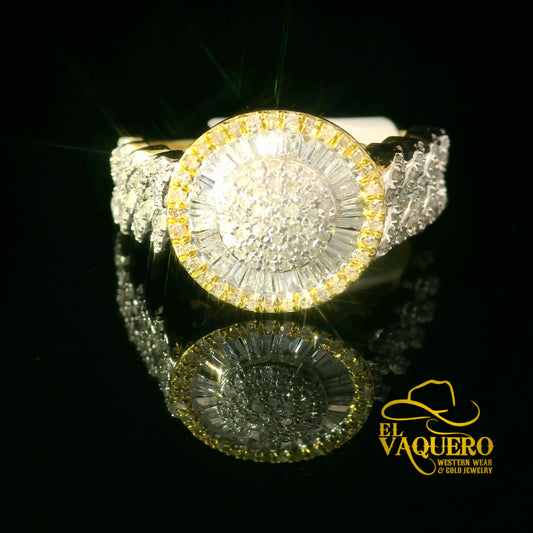 14K Gold Radiant Halo Diamond Ring