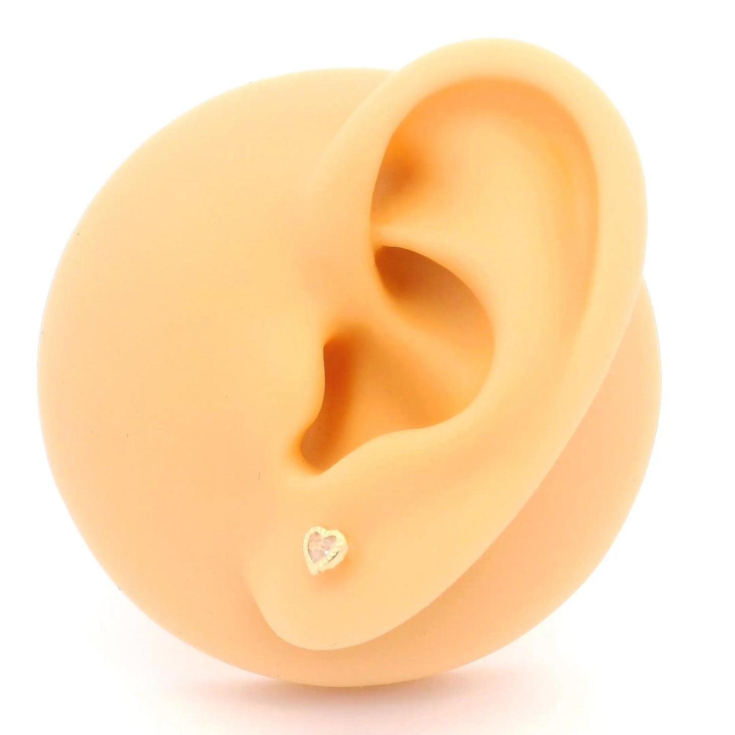 14K Gold Mini Heart Stud Earrings