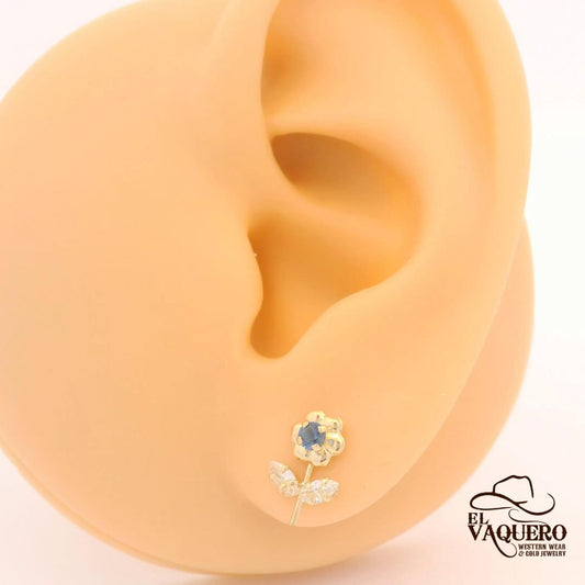 14K Gold Petite Flower Stud Earrings