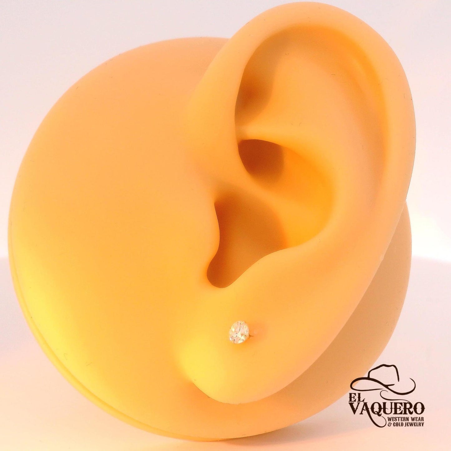 14K Gold Classic Round Stud Earrings (Lab Diamonds)