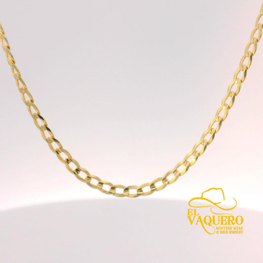 10K Gold Curb Flat Necklace