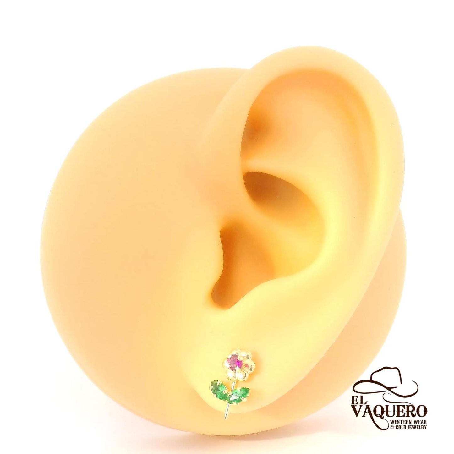 14K Gold Petite Flower Stud Earrings