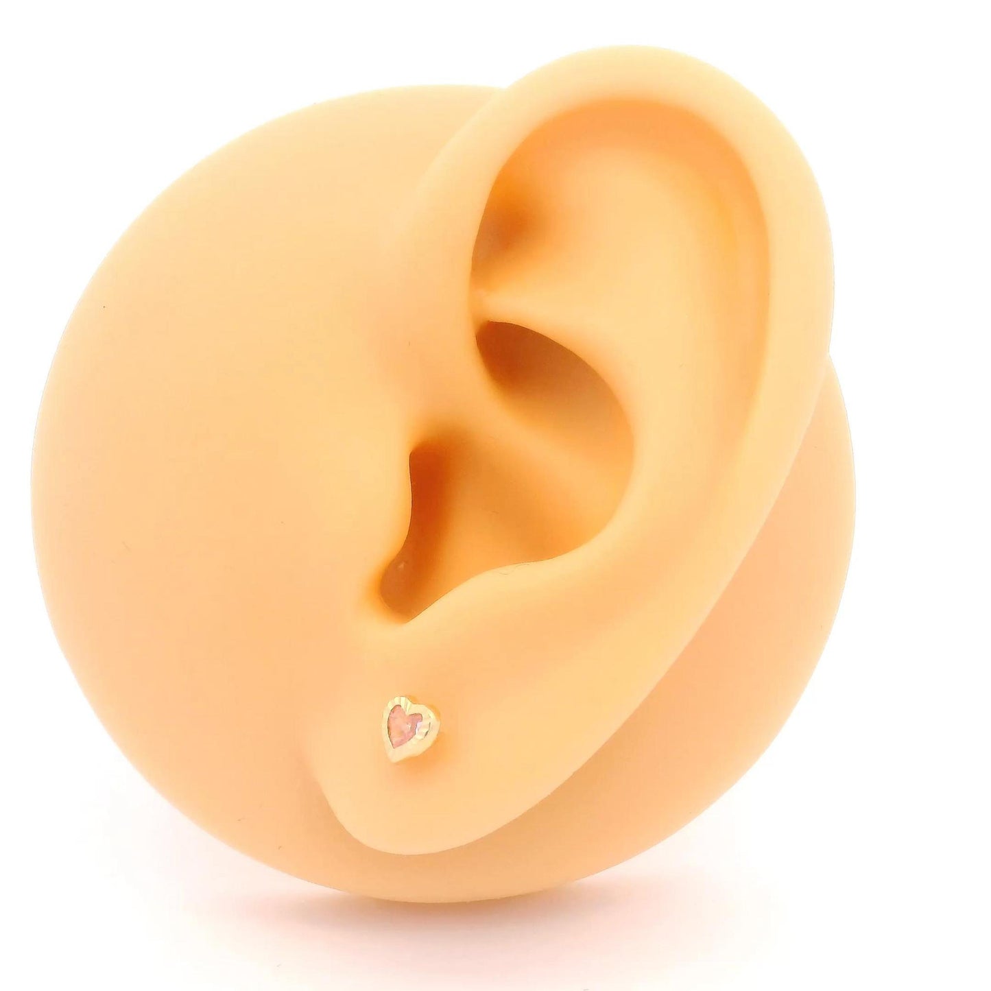 14K Gold Mini Heart Stud Earrings