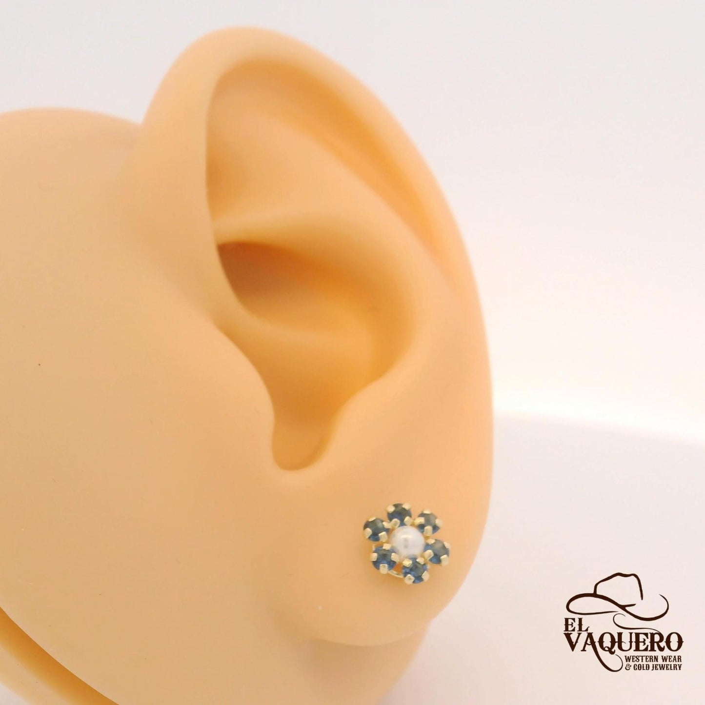 14K Gold Pearl Flower Stud Earrings – Multiple Colors